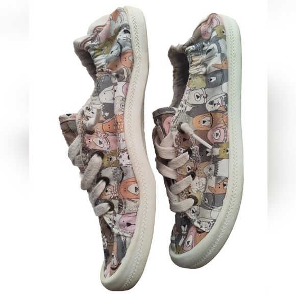 Skechers Bobs Shoes Women's 6 Bingo Dog Lace Up Canvas Comfort Slip On Shoes - Picture 7 of 9